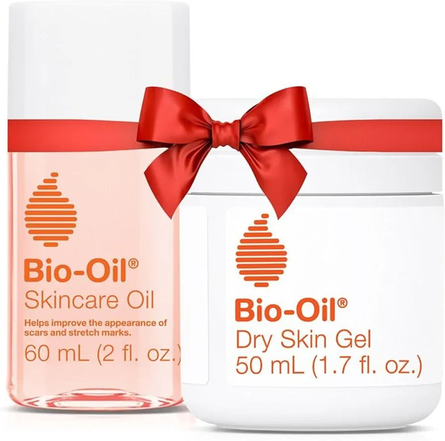 Bio Oil Travel Skincare Pair for Scars, Stretch Marks, and Dry Skin, Includes Skin Care Oil (2 oz) and Dry Skin Gel (1.7 oz)