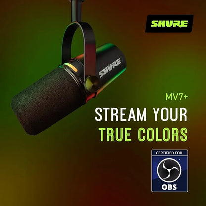 Shure MV7+ Podcast Dynamic Microphone.