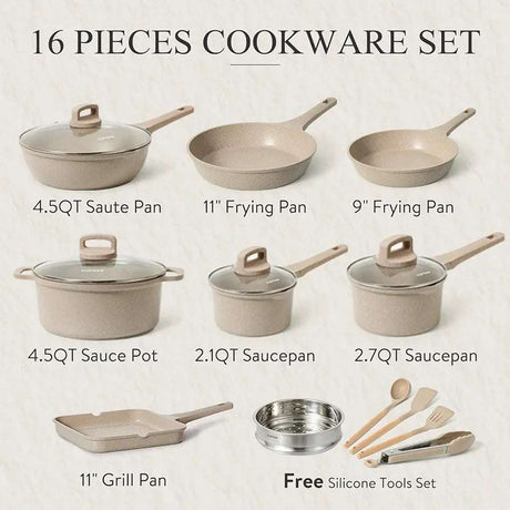 Carote Non-stick 16 Ps Set