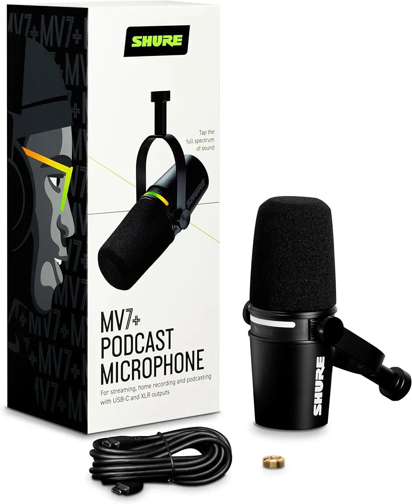 Shure MV7+ Podcast Dynamic Microphone.