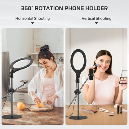 ULANZI Selfie Ring Light Overhead Phone Mount with 10"