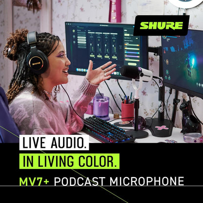 Shure MV7+ Podcast Dynamic Microphone.