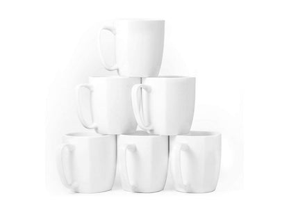 White Tea Mugs & Coffee 6 Pieces