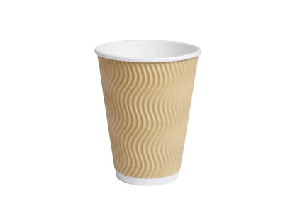 Disposable Brown Sleeve Paper  For Hot Coffee Cups 12oz 100 Pcs