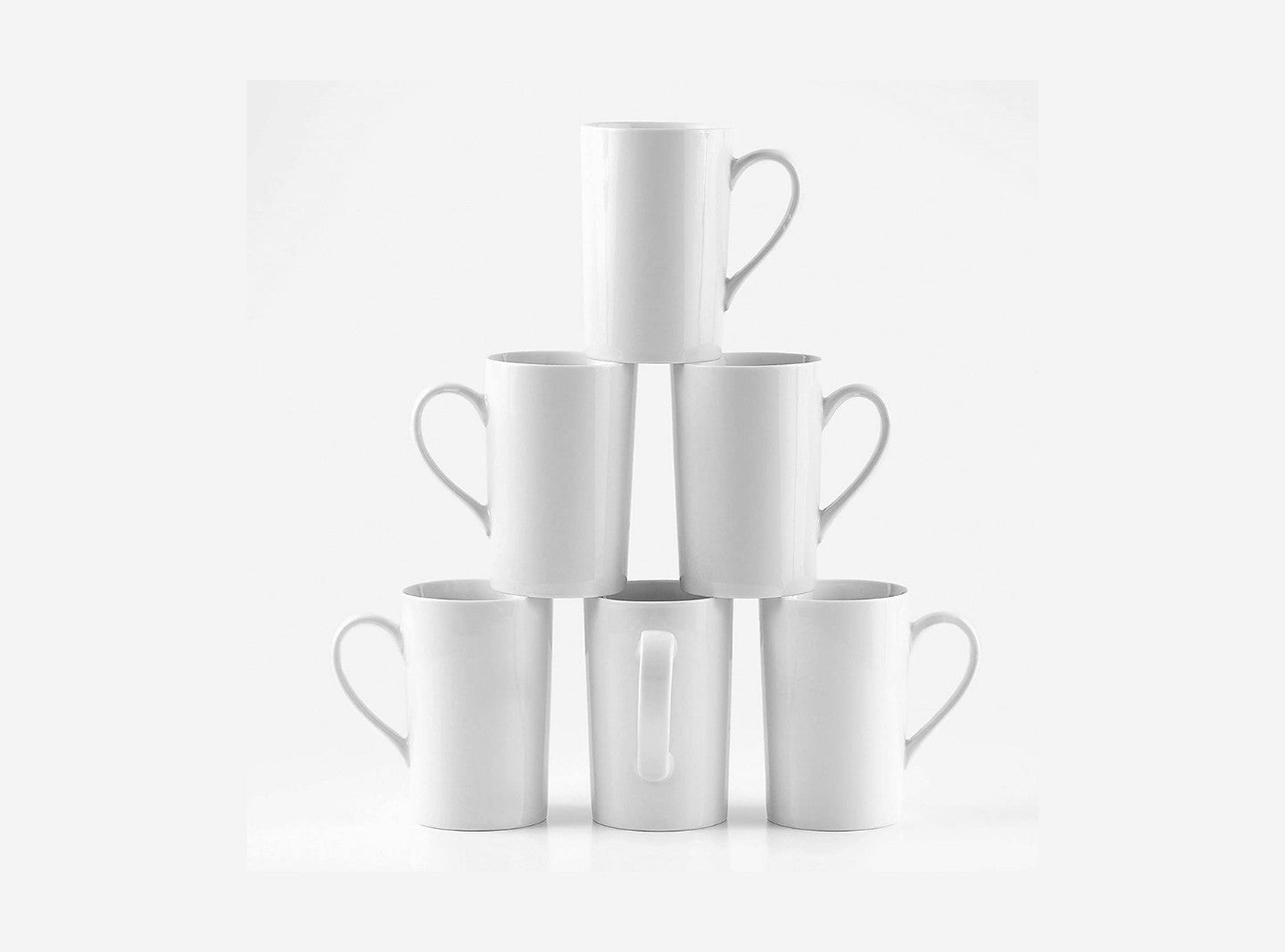 Amuse White Mugs For Hot Tea &amp; Coffee 6Pcs