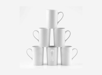 Amuse White Mugs For Hot Tea &amp; Coffee 6Pcs