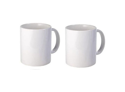 White Mugs For Hot Tea & Coffee 2Pcs