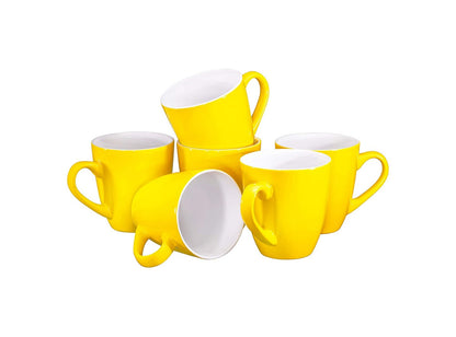 Yellow Mugs For Hot Tea & Coffee 6Pcs