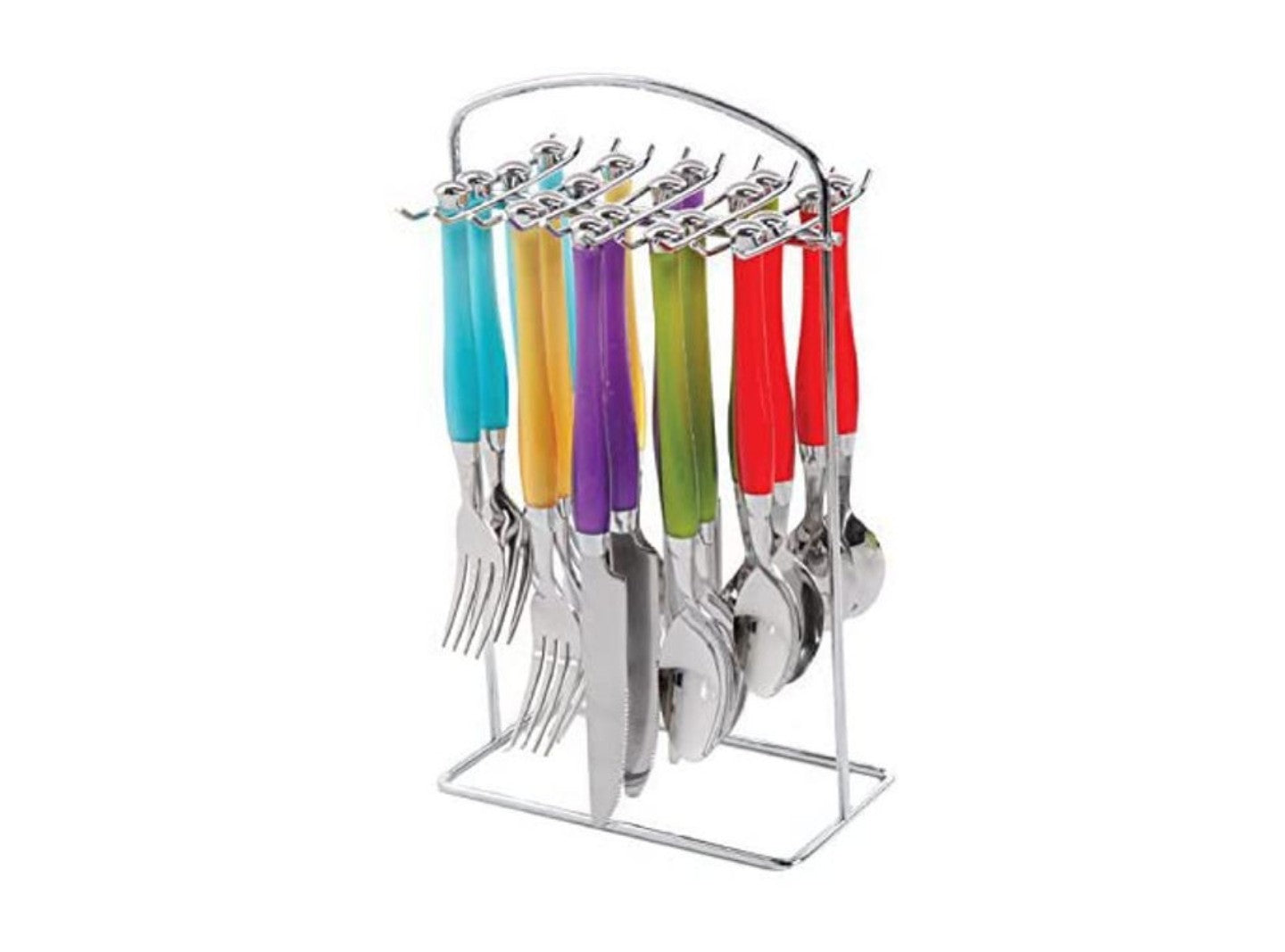 Gibson Home Santoro Stainless Steel  With Hanging Caddy  Spoons & Forks 16Pcs.