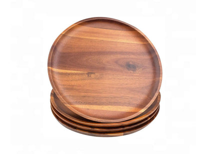 Acacia Wood Plates For Snacks-Dinner Set