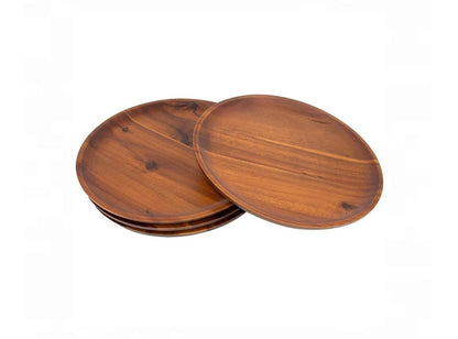 Acacia Wood Plates For Snacks-Dinner Set