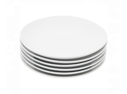 Elegant White Serving Plates 6 Pcs