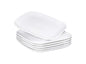 Bruntmor 10"  White Square  Dinner Plates 6Pcs