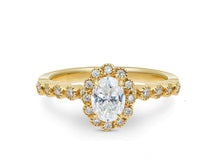 18K Yellow Gold 2 Carat CWT Oval Moissanite Ring Engagement Ring for Women