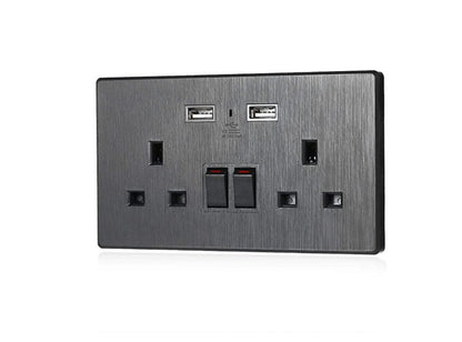 KKmoon Twin Plug Socket With 2 5V 2.4A USB