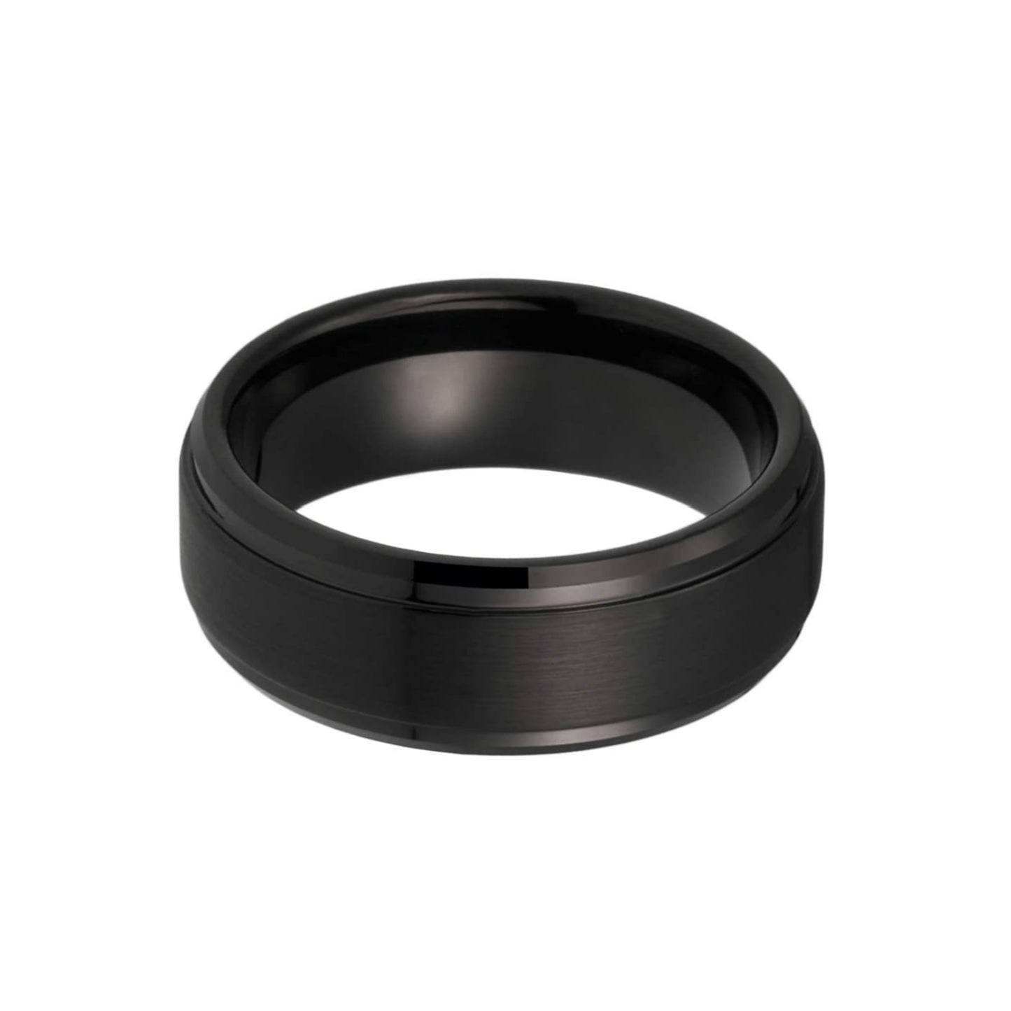 Tungsten Carbide Classic Men Black Tungsten Carbide 8mm