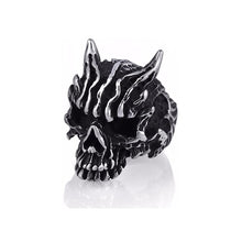 Elfasio Mens Stainless Steel Ring Demon Skull