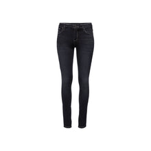 Women Stretched Appeal Buttoned Navy Blue  Waist Jeans