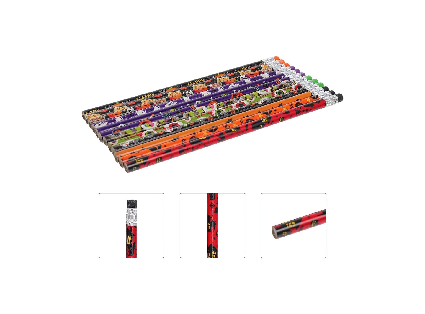 NEWBEAUT 60PCS Halloween Themed Pencil Set Mixed Color