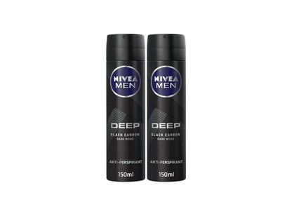 NIVEA MEN Antiperspirant Spray for Men, DEEP Black Carbon Antibacterial