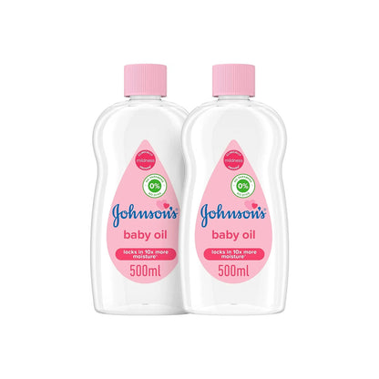 Johnson's Baby Oil, 500ml, Pack of 2, 469.08gm