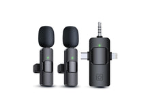 PQRQP 3 in 1 Wireless Lavalier Microphones for iPhone, iPad, Android, Camera