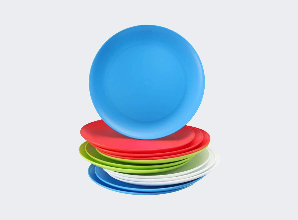 Youngever 7.5'' Plastic Kids Eating Ware  Plates  12Pcs