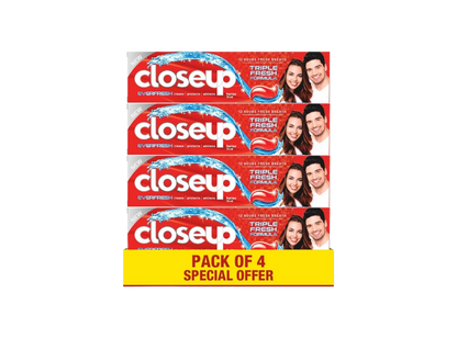 Close Up Triple Fresh Toothpaste 75ml x 4