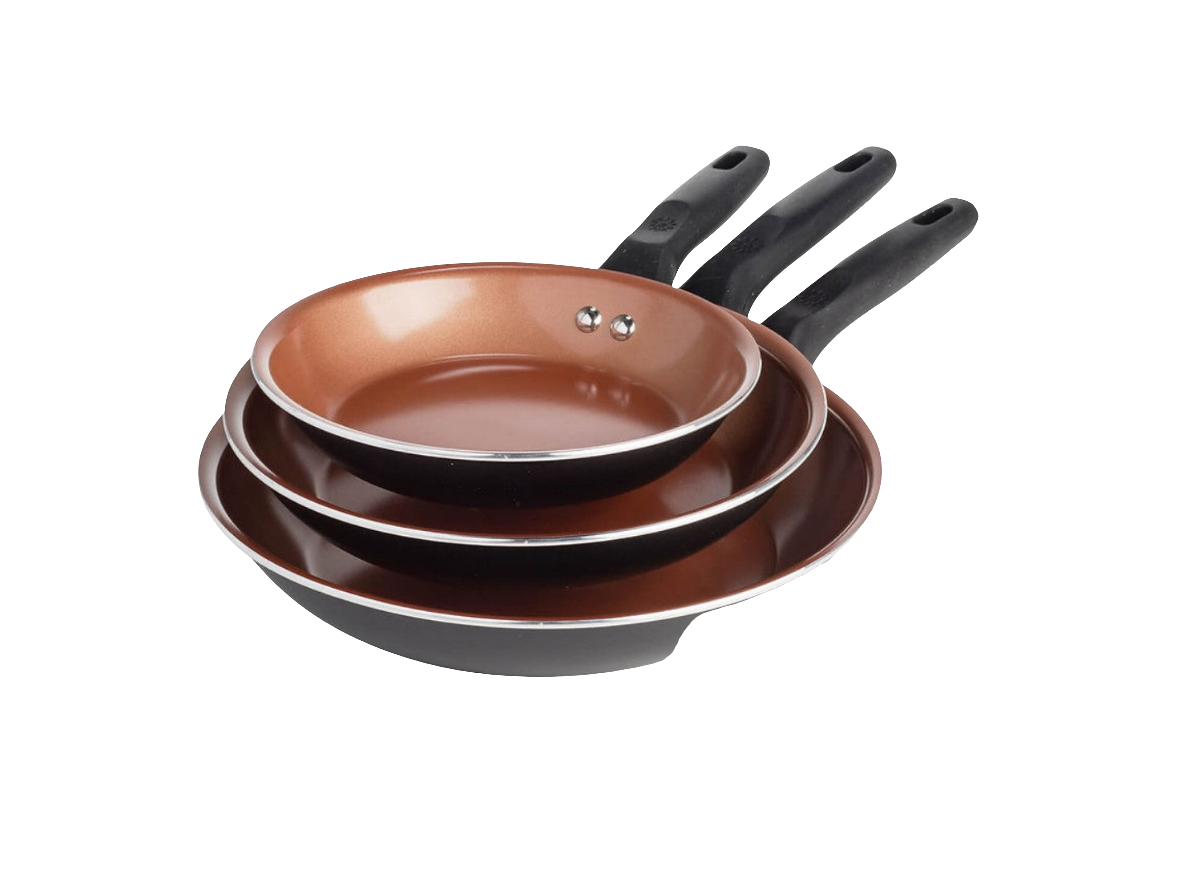 BLISS NON-STICK FRY PAN WITH BLACK SILICONE HANDLE – METALLIC MATTE/ COPPER