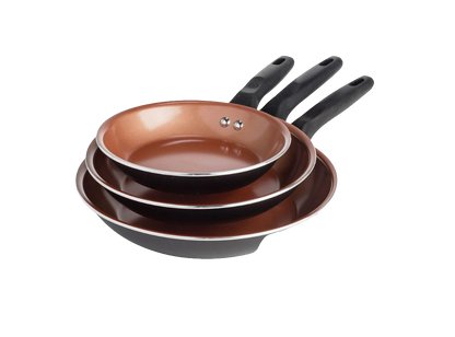 BLISS NON-STICK FRY PAN WITH BLACK SILICONE HANDLE – METALLIC MATTE/ COPPER