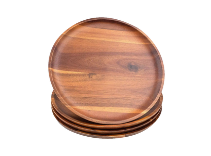 Acacia Wood Plates For Snacks-Dinner Set