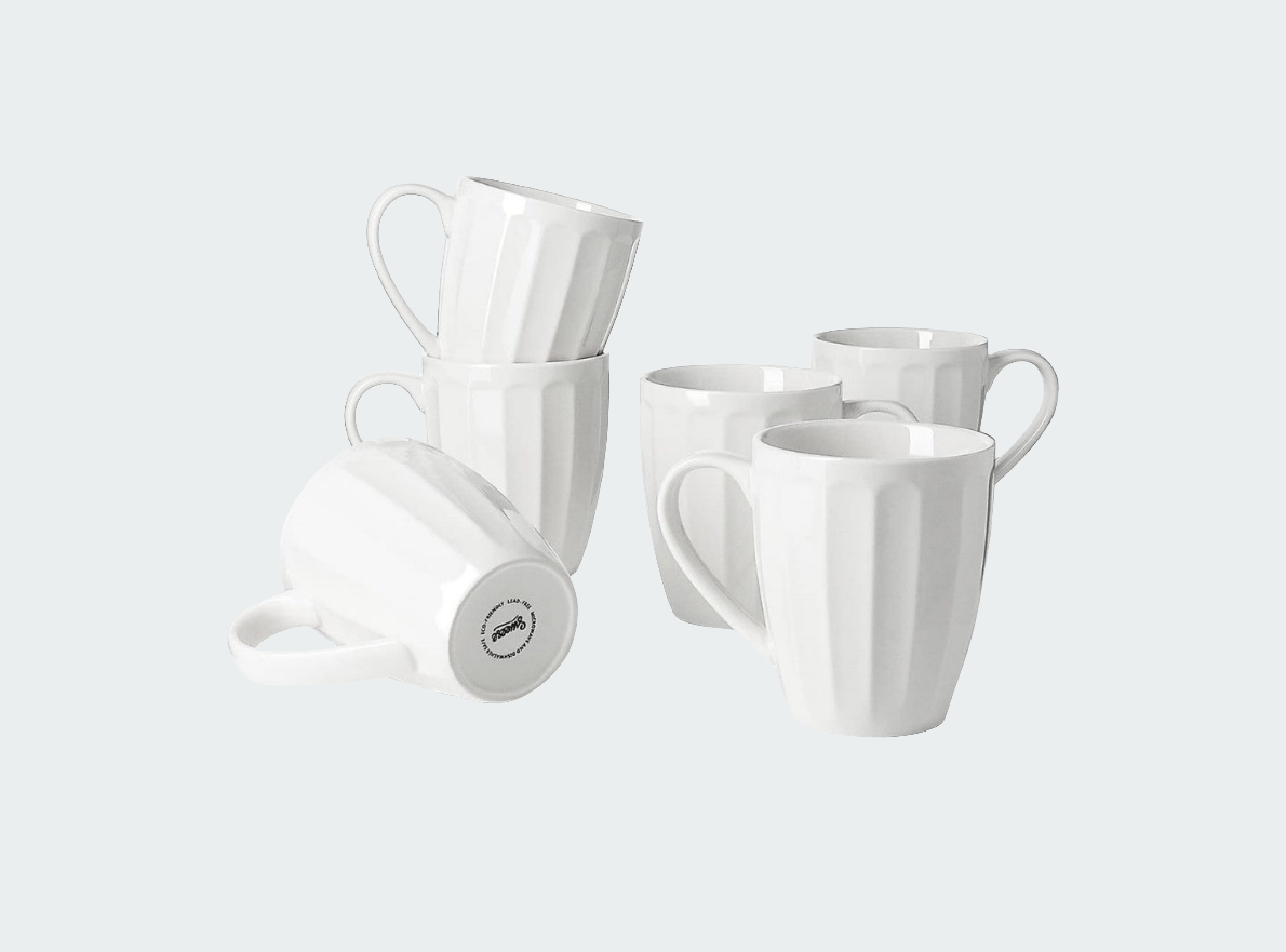 Sweese 602.001 Porcelain Mugs For Hot Tea Coffee 6Pcs