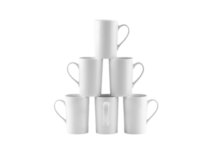 Amuse White Mugs For Hot Tea &amp; Coffee 6Pcs