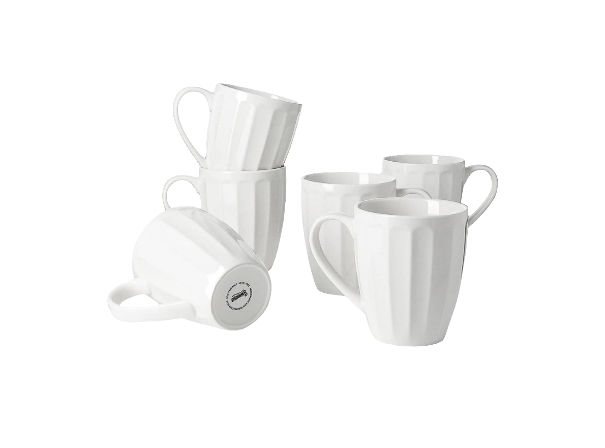 Sweese 602.001 Porcelain Mugs For Hot Tea Coffee 6Pcs