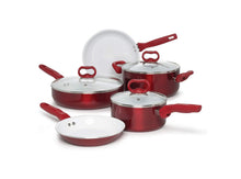 BLISS 8-PIECE COOKWARE SET – CANDY APPLE / WHITE