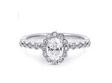 18K White Silver Carat CWT Oval Moissanite Ring Engagement Ring for Wom.