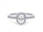 18K White Silver Carat CWT Oval Moissanite Ring Engagement Ring for Wom.