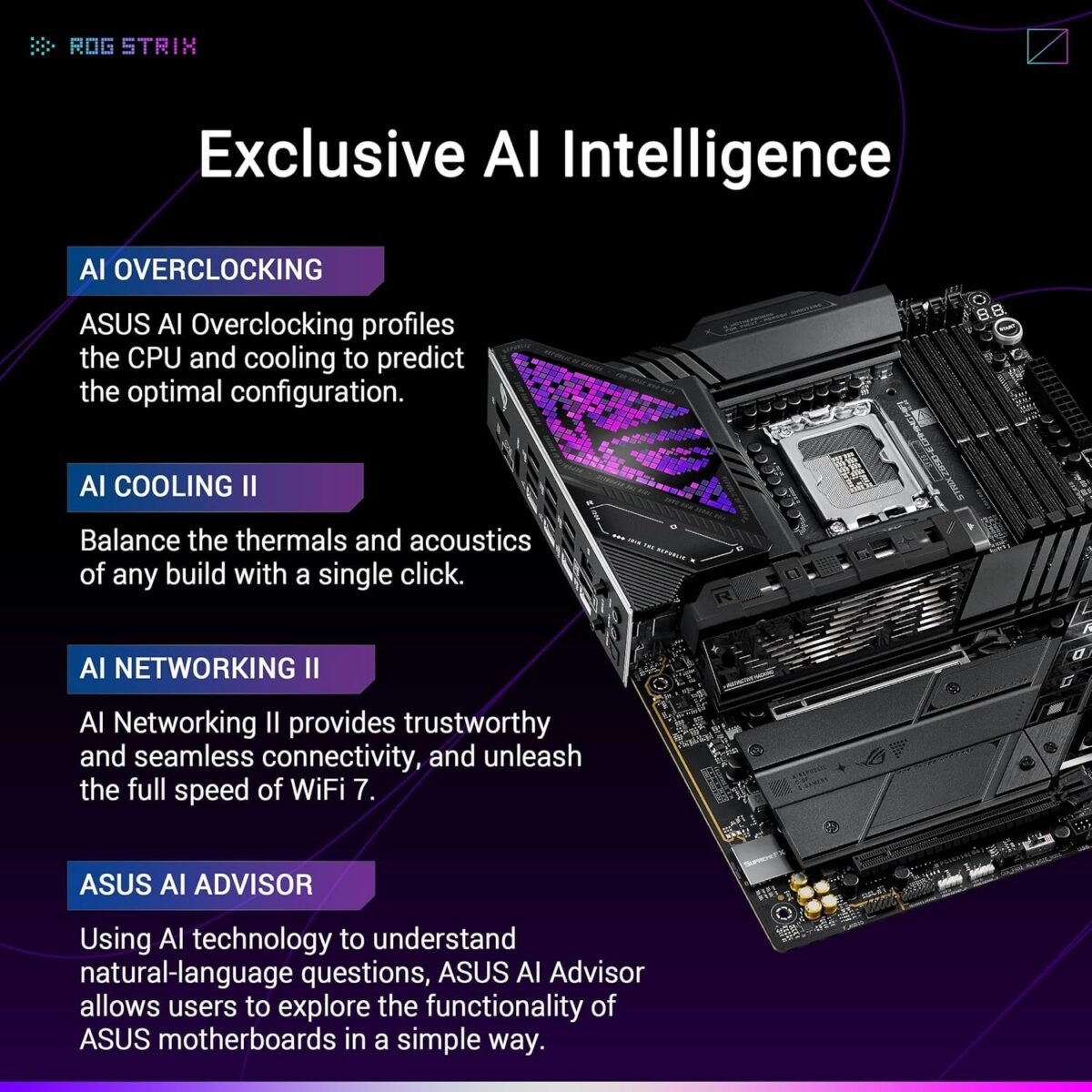 ASUS ROG Strix Z890-E Gaming WiFi7 Intel Z890 LGA 1851 ATX Motherboard - Image 6
