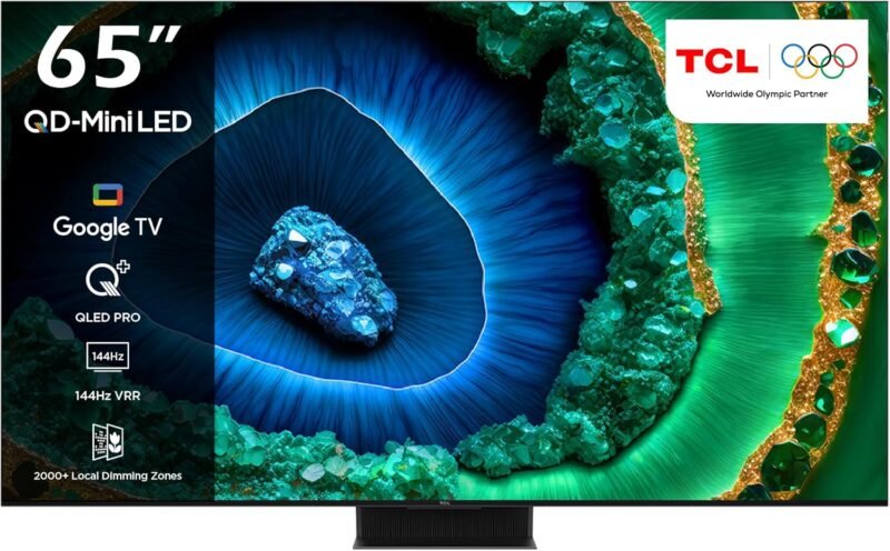 TCL television 65 Inch Smart TV 4K QD-Mini LED HDR Ultra-slim Design 65C855-2024 Model Black