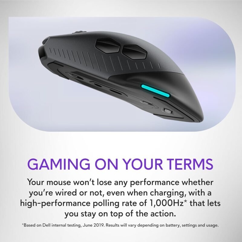 91-1.jpg Alienware Wired/Wireless Gaming Mouse AW610M - 16000 DPI Optical Sensor, 350 Hour Rechargeable Battery