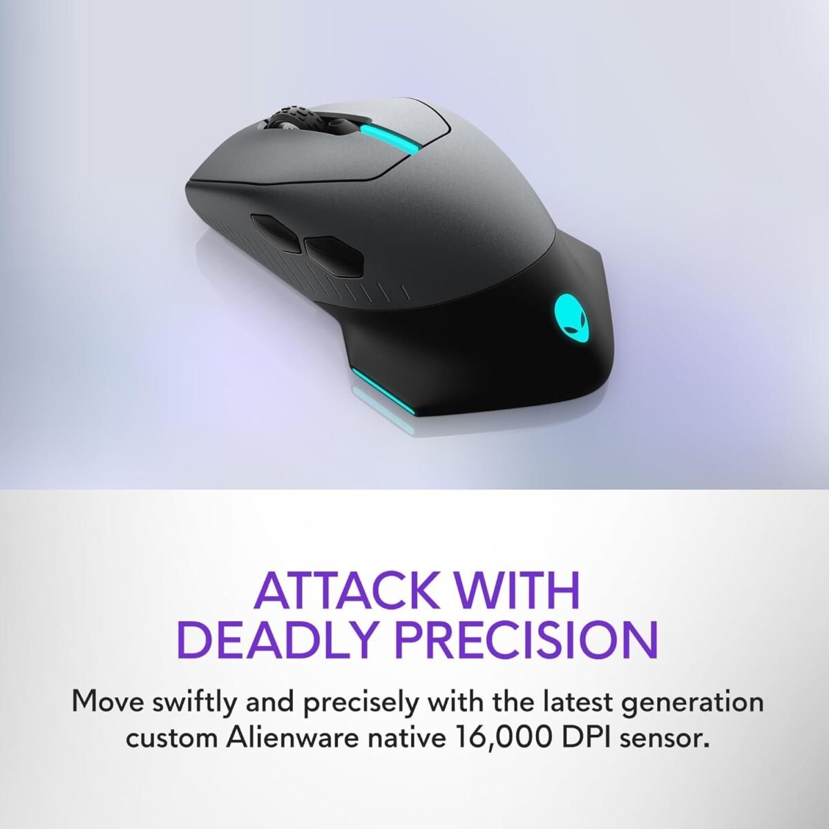 Alienware Wired/Wireless Gaming Mouse AW610M - 16000 DPI Optical Sensor, 350 Hour Rechargeable Battery - Image 6