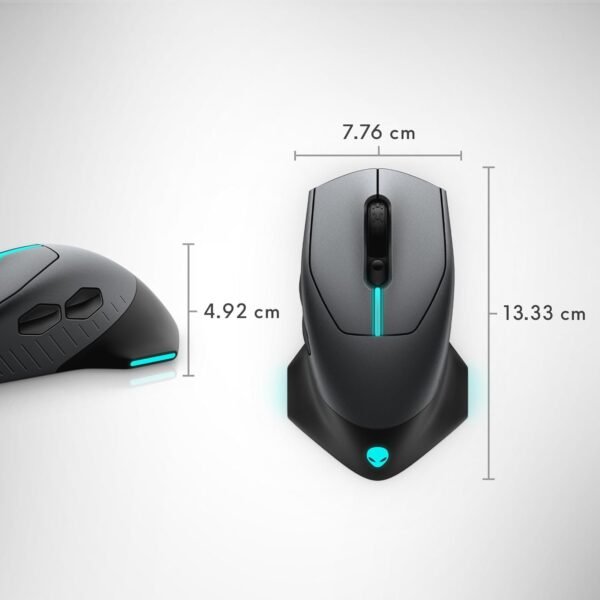 Alienware Wired/Wireless Gaming Mouse AW610M - 16000 DPI Optical Sensor, 350 Hour Rechargeable Battery