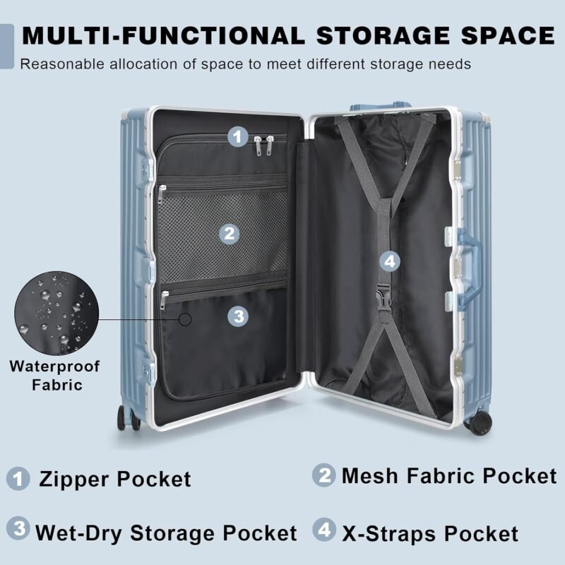 AnyZip Luggage PC+ABS 5 AnyZip Luggage PC+ABS Aluminum Frame Hard Shell Zipper-less Checked Luggage Suitcase