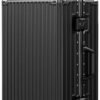 AnyZip 24'' Luggage PC+ABS Aluminum Frame Hard Shell Zipper-less Checked Luggage Suitcase Black