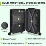 AnyZip 24'' Luggage PC+ABS Aluminum Frame Hard Shell Zipper-less Checked Luggage Suitcase Black - Image 4