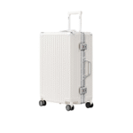 AnyZip Luggage PC+ABS Aluminum 2 AnyZip 24'' Luggage PC+ABS Aluminum Frame Hard Shell Zipper-less Checked Luggage Suitcase Cream