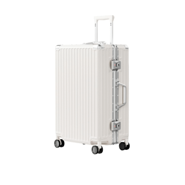 AnyZip 24'' Luggage PC+ABS Aluminum Frame Hard Shell Zipper-less Checked Luggage Suitcase Cream