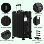 AnyZip 24'' Luggage PC+ABS Aluminum Frame Hard Shell Zipper-less Checked Luggage Suitcase Black - Image 5