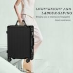AnyZip 24'' Luggage PC+ABS Aluminum Frame Hard Shell Zipper-less Checked Luggage Suitcase Black - Image 6