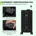 AnyZip 24'' Luggage PC+ABS Aluminum Frame Hard Shell Zipper-less Checked Luggage Suitcase Black - Image 7